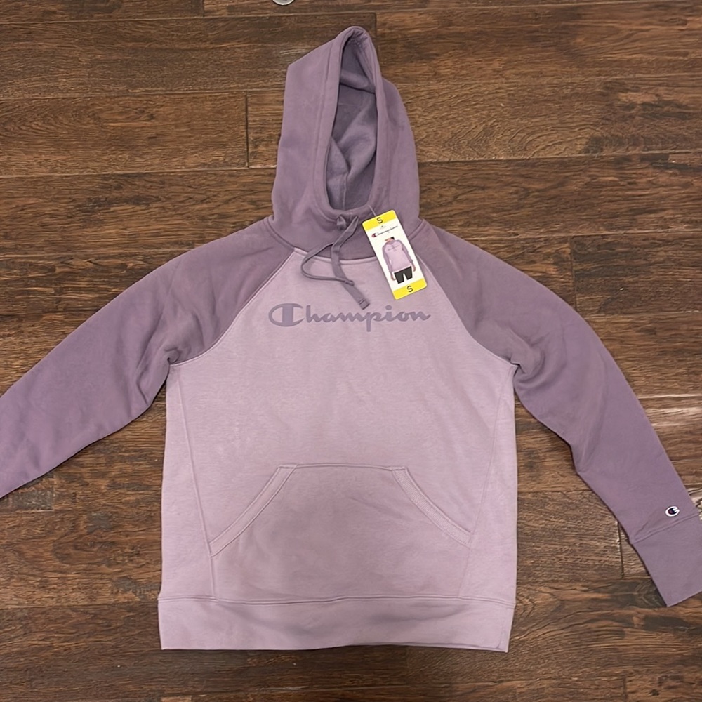 Champion Purple Women's Tops Nwt Fleece Two Tone Hoodie BRAND NEW, Size S